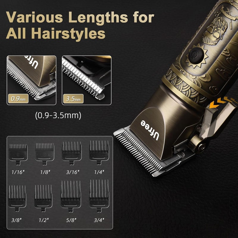 UFREE Hair Clippers for Men Professional with Beard Trimmer, Barber Clippers and Trimmers Set, Electric Razor Shavers for Men, Cordless Mens Grooming Kit for Nose, Face, Hair, Gifts - Image 4